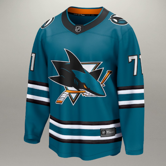 Chandail Officiel Macklin Celebrini Turquoise